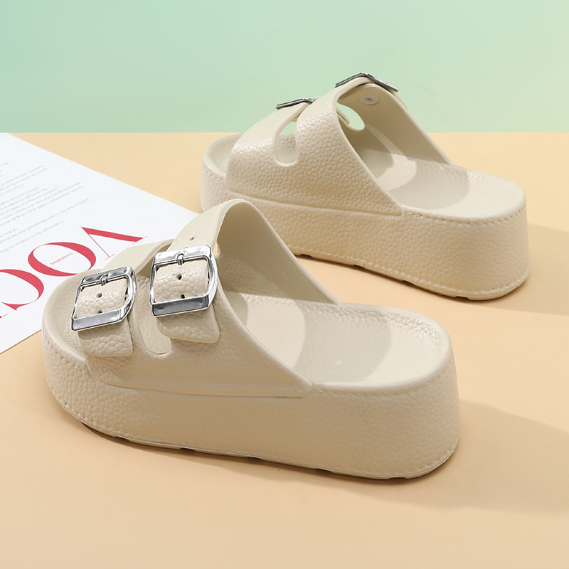 Thick-soled sandals for women's outdoor wear heightening non-slip sandals and slippers wear-resistant EVA high-end sense summer breathable non-stinky feet slippers