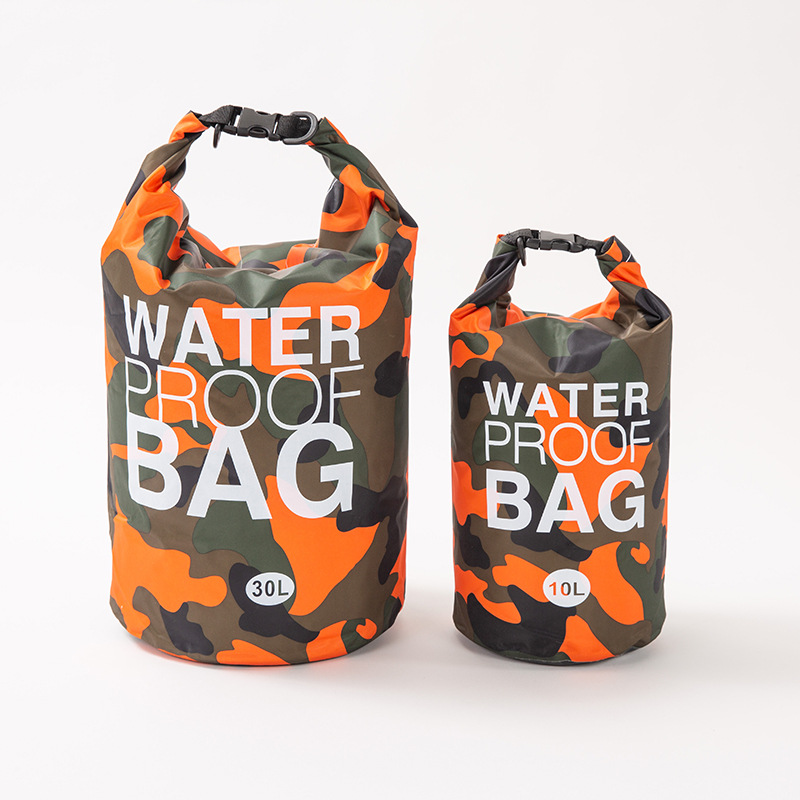 Polyester Camouflage Waterproof Bag Single Shoulder Double Shoulder Waterproof Barrel Bag Waterproof Bag Drift Bag Outdoor Supplies