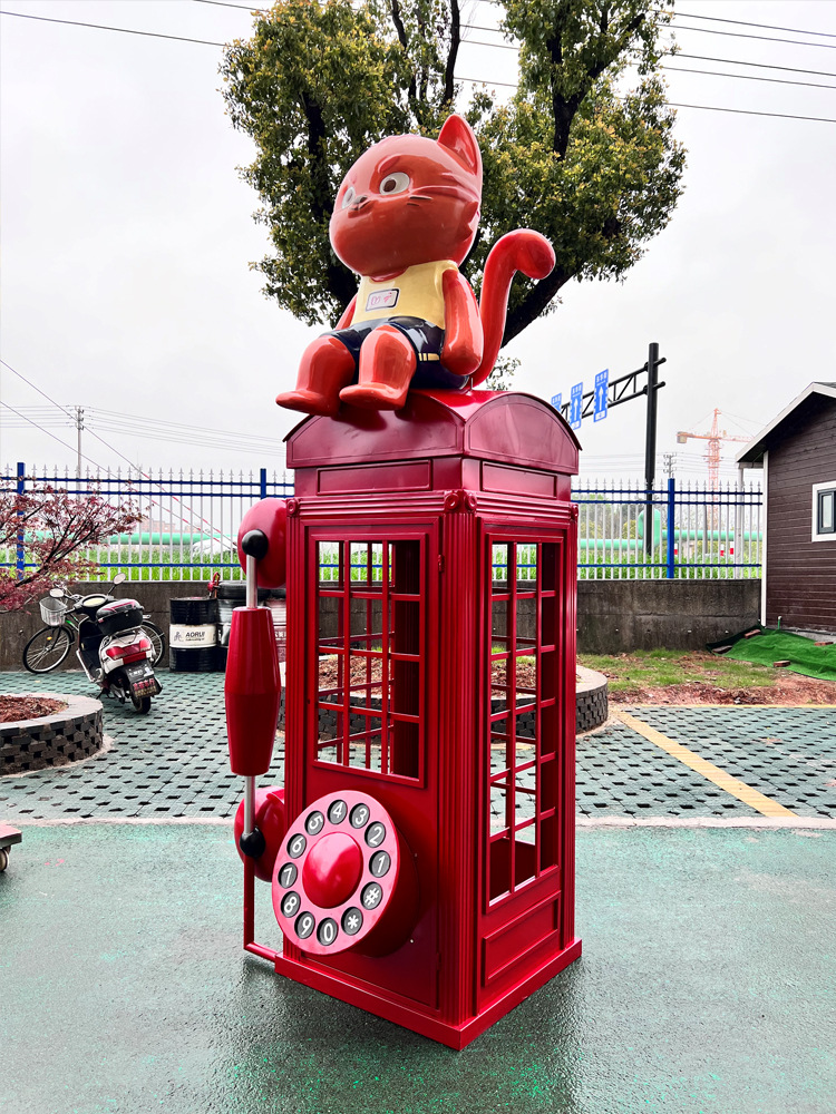 Wrought Iron Telephone Booth, Book Booth, Internet Celebrity Set, Wind Vane, Mailbox, Outdoor Waterproof Ornaments, Soft Decoration Props