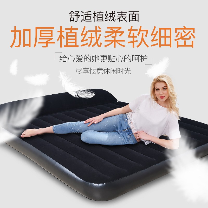 Manufacturers Inflatable Mattress Car Outdoor Air Bed Folding Single Double Thickened Flocking Mattress Household