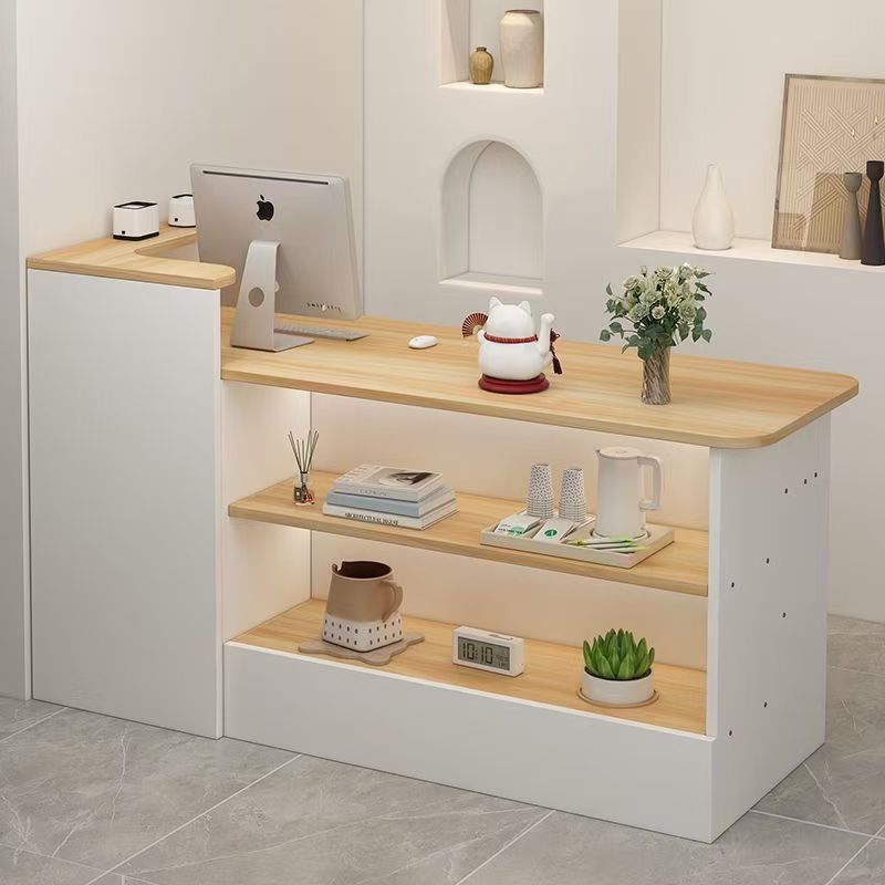 Simple Modern Cashier Clothing Store Cashier Arc Counter Women's Clothing Store Small Beauty Salon Reception Desk