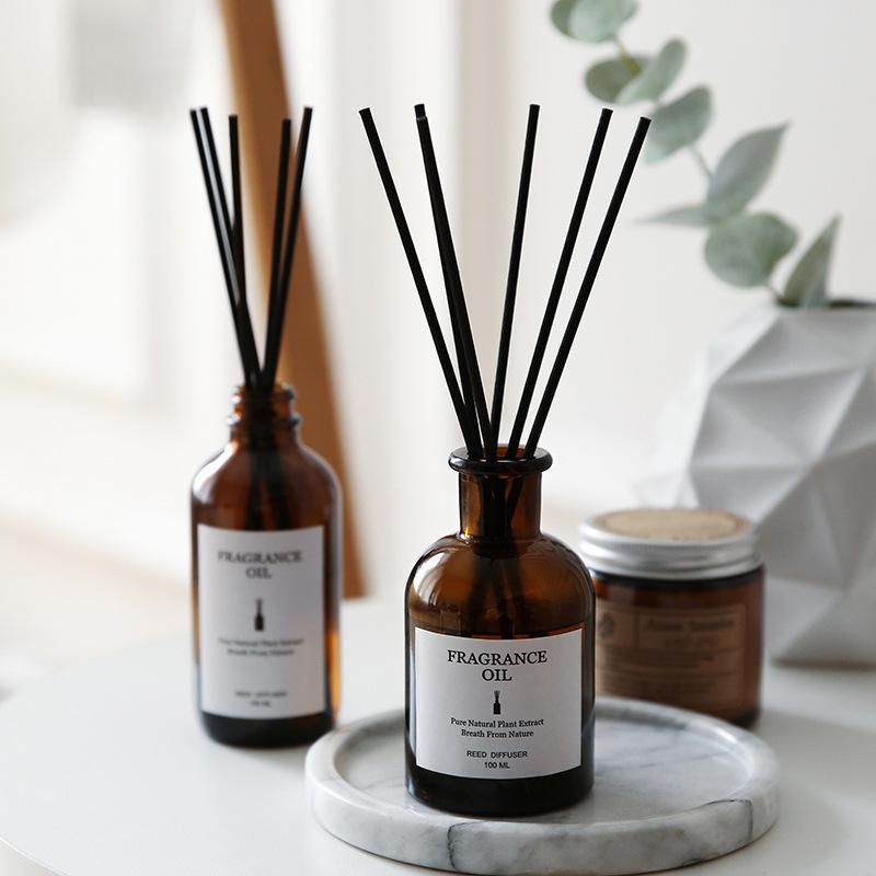 Fireless Aromatherapy Reed Diffuser 100ml Set Hotel Indoor Bathroom Decoration Air Freshener Fragrance Diffuser