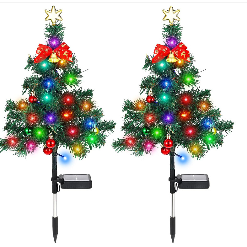New Solar Christmas Tree Christmas Ground Lights Garden Decorative Lights Lawn Lights Outdoor Solar Garden Lights