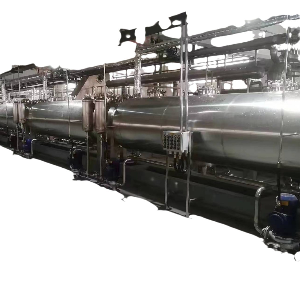 Многоступенчатое оборудование для непрерывной противоточной ультразвуковой экстракции, один материал, разные растворители, экстракция разных компонентов