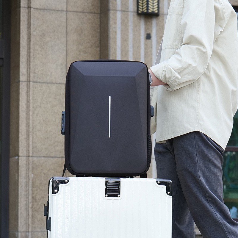 Shaping hard shell computer backpack men's fashion high school student schoolbag shaping British business backpack men's customized printing