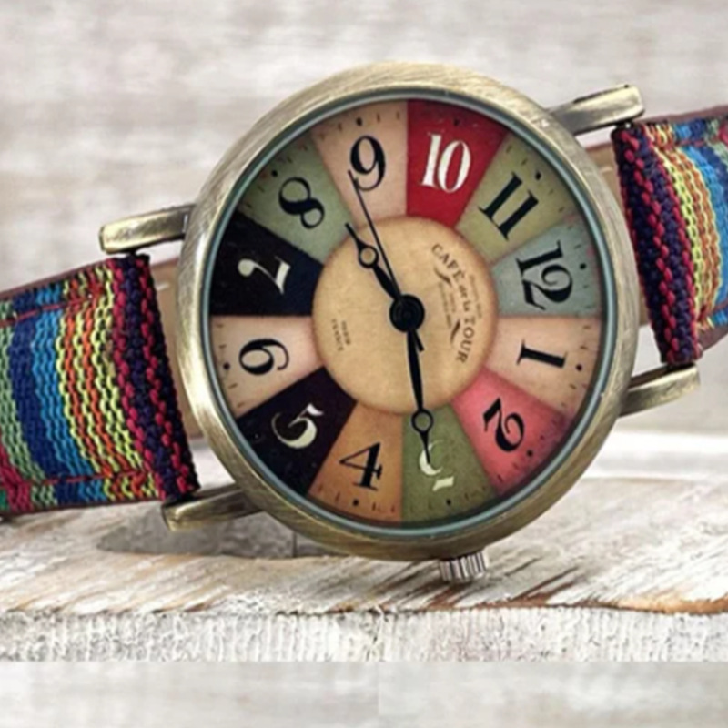 Cross-border New Creative Daily Accessories Watch Color Strap Ethnic Style Portable Accessories