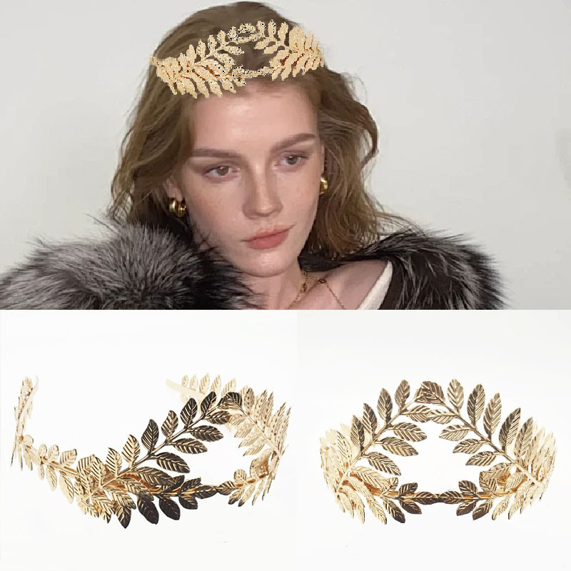 Барочная золотая корона с листьями, аксессуары для волос в европейском стиле