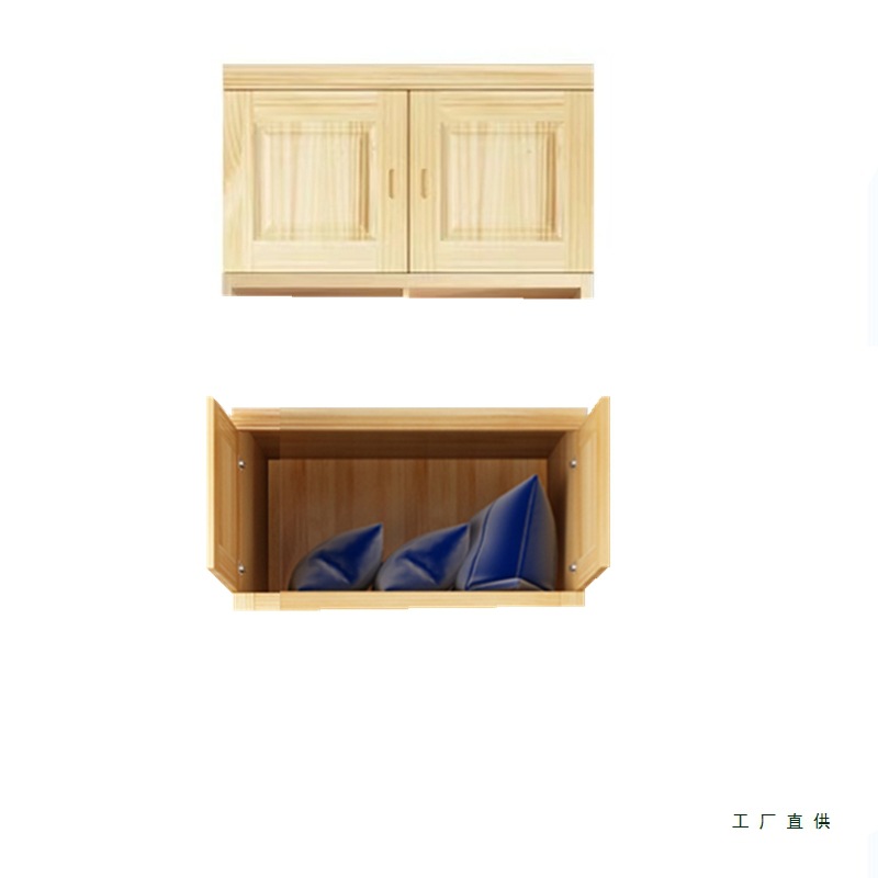 Top Cabinet with Two Doors, Three Doors, Four Doors and Five Doors, Solid Wood Pine Wall Cabinet, All Solid Wood, Simple Modern Home Storage Cabinet