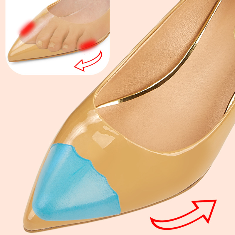 PU round toe pointed toe five color toe plug shoes big change small anti-wear anti-pain front foot pad half size pad