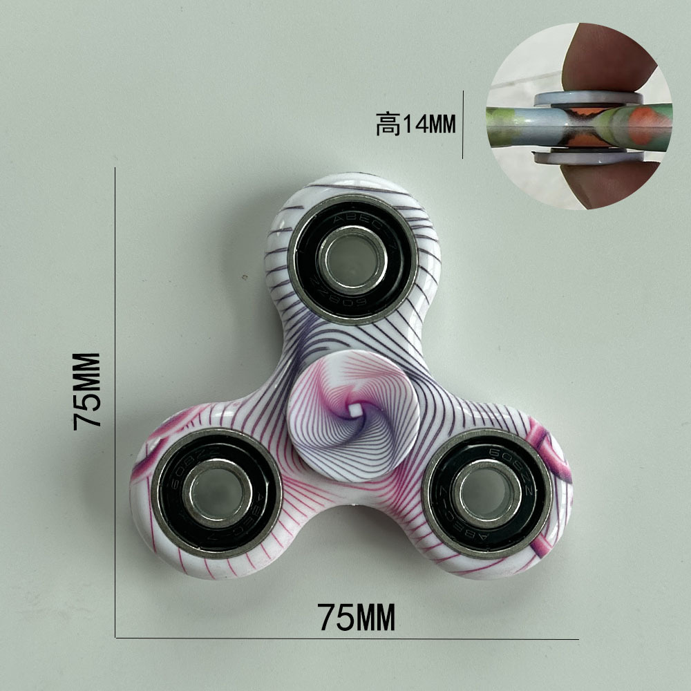 Decompression EDC toy ABS plastic interfinger three-leaf fingertip gyro finger decompression free punch gyro factory wholesale
