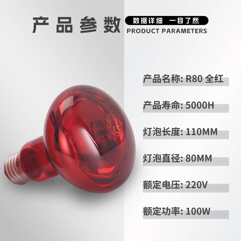 Infrared Light Bulb Beauty Lamp Hatching Animal Heating Human Body Space Capsule Baking Lamp Bulb 220V110V