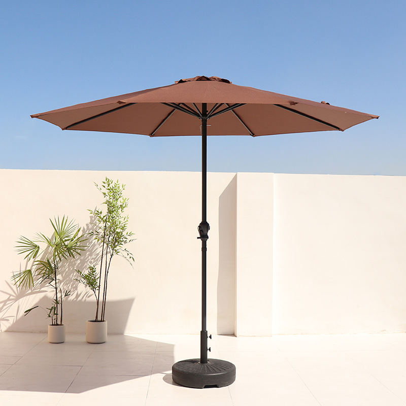 Outdoor Courtyard Sunshade Umbrella Sunscreen Middle Column Umbrella Hand-cranked Straight Rod Umbrella Beach Advertising Logo Umbrella Camping Folding Umbrella