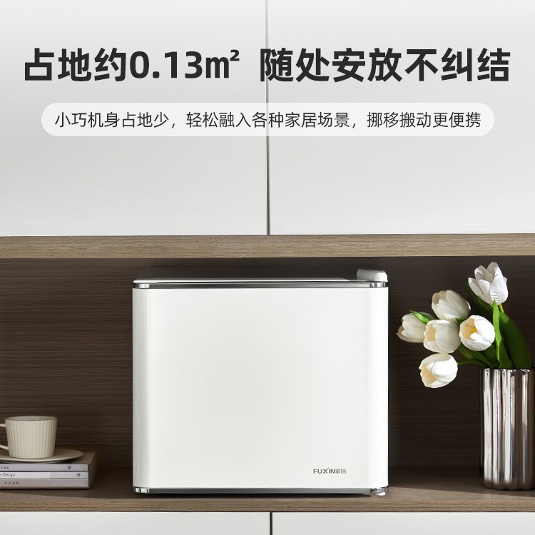 Fuxin Small Refrigerator for Dormitory and Office, Single-Door Fresh-Keeping Cooler, Frost-Free Electric Refrigerator, Energy-Saving Compact Model