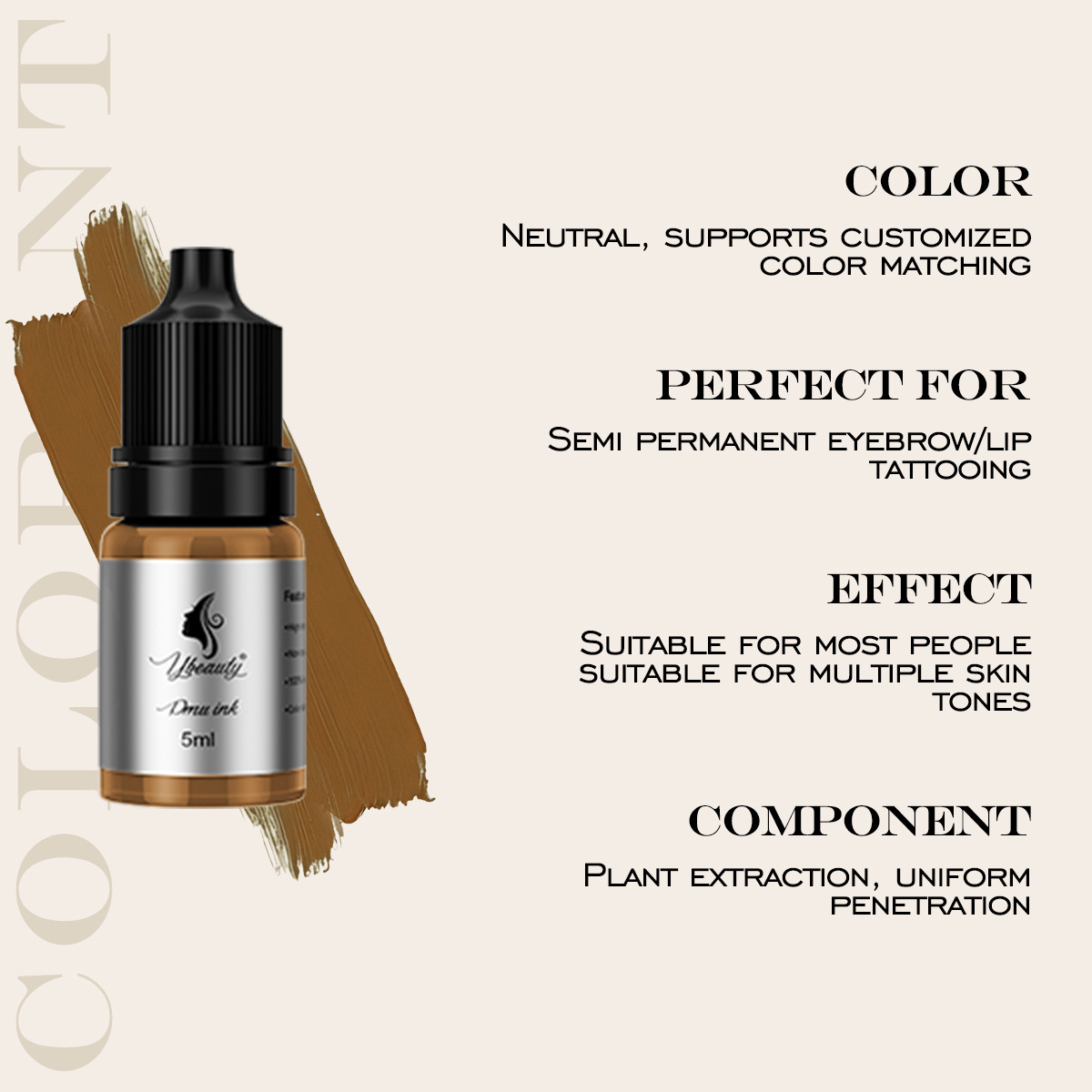 Tattoo Color Material 5ml Beginners Practice Pigment Color Emulsion Eyebrow Tattoo Bleaching Lip Color Contact Lens Line Practice Training Supplies