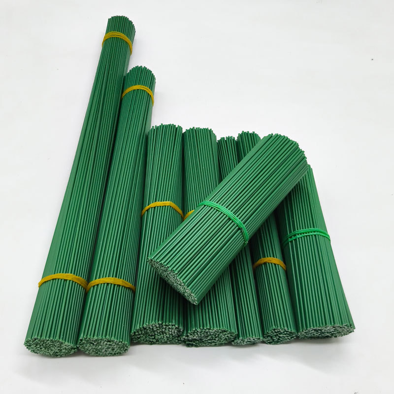 Производитель № 2, закрученная палочка, искусственный цветочный стебель, зеленый пластиковый обернутый стальной проволочный стебель, ручной симуляционный материал для роз, оптовая продажа