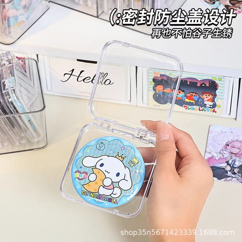 Bar Storage Box Transparent Acrylic 58/75mm Badge Sealed Flow Hemp Display Stand Single Millet Protective Cover