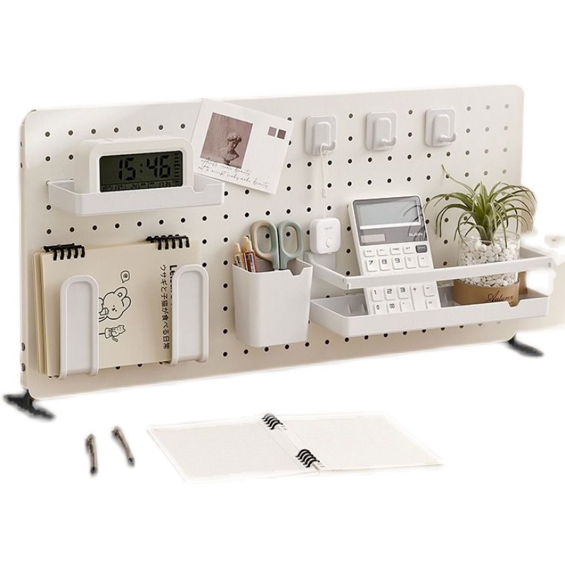 Desktop Hole Board Storage Rack Vertical Computer Desk Office Partition Baffle Storage Display Rack Accessories