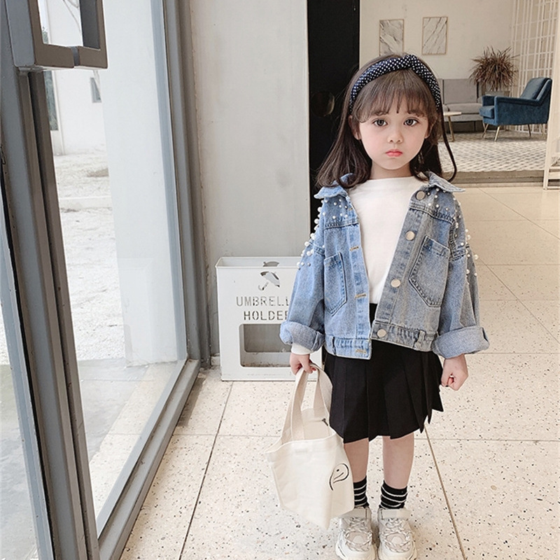 [Ready Stock] Girls Baby Outwears Women's Spring & Fall Kidsren's Denim 2025 New Autumn Clothing Little Girls Kidsren's Clothing K-Style