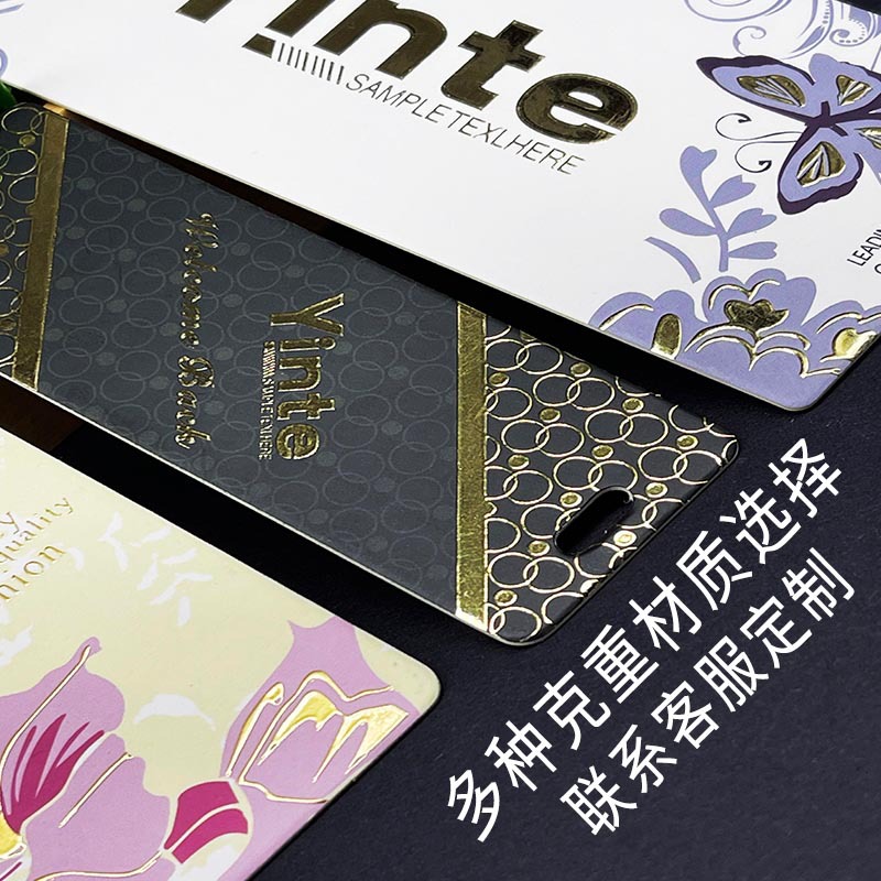 Coated paper printing custom matte film White cardboard label bronzing tag custom shaped card manufacturers