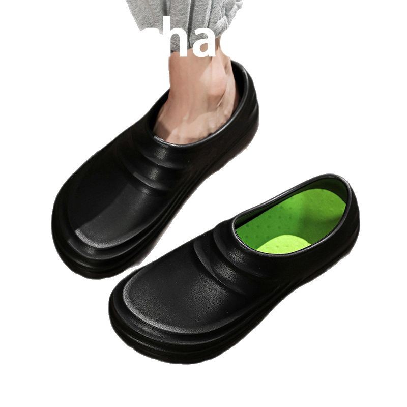 Men's plus size Sandals Fashion Casual Kitchen Work Shoes Waterproof Restaurant Chef Shoe Cover Foot Comfortable Baotou Slippers