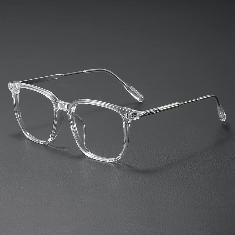 Men's Business Square Frame Myopia Can Be Equipped with Radiation-Proof Eye Protection Black Frame Versatile Glasses Frame Women's Anti-Blue Light Glasses