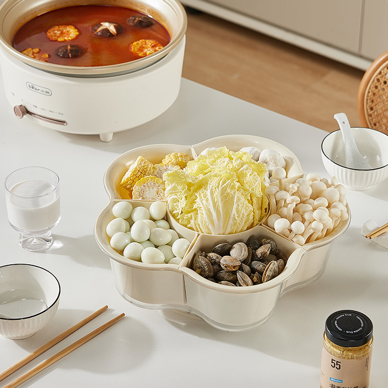 Легкая роскошь простая вращающаяся чаша для горячего блюда домашние двухслойные блюда для овощей и фруктов хранение вращающаяся тарелка