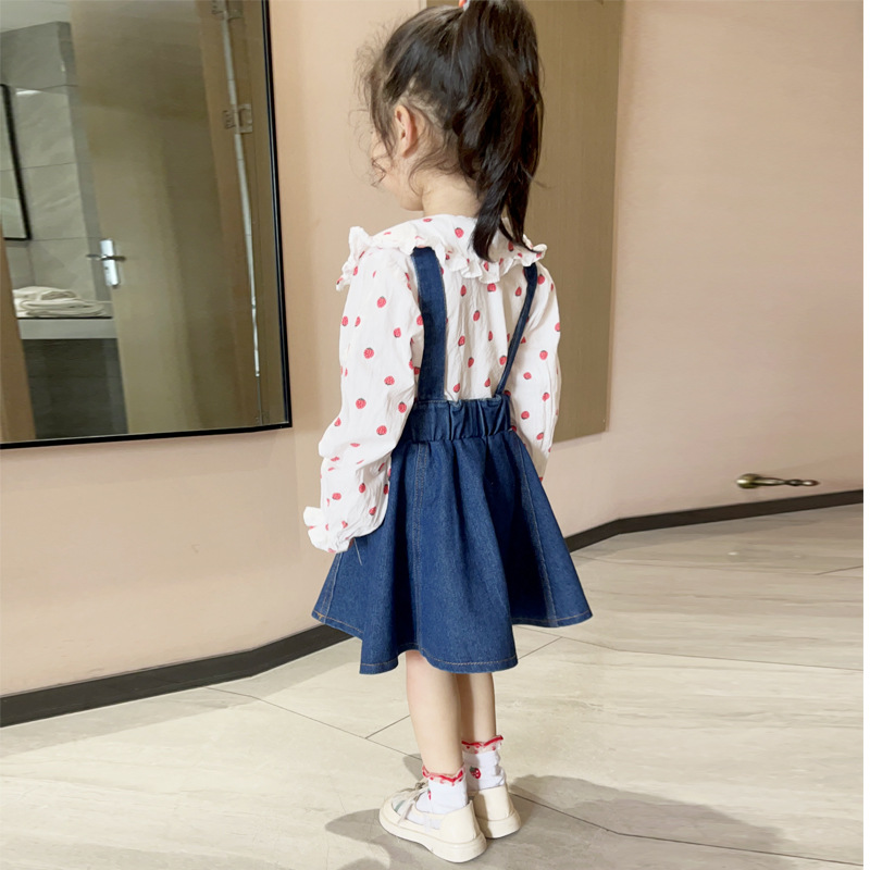 Платья для девочек, осенняя одежда, юбки для детей, осенние юбки с подтяжками, джинсовые юбки для малышей, платья для девочек