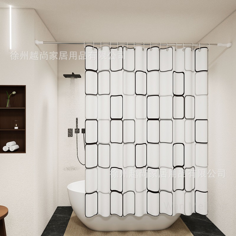 Cross-border self-lifting wholesale shower curtain shielding curtain shower curtain waterproof warm shower curtain suit non-perforated partition curtain wholesale