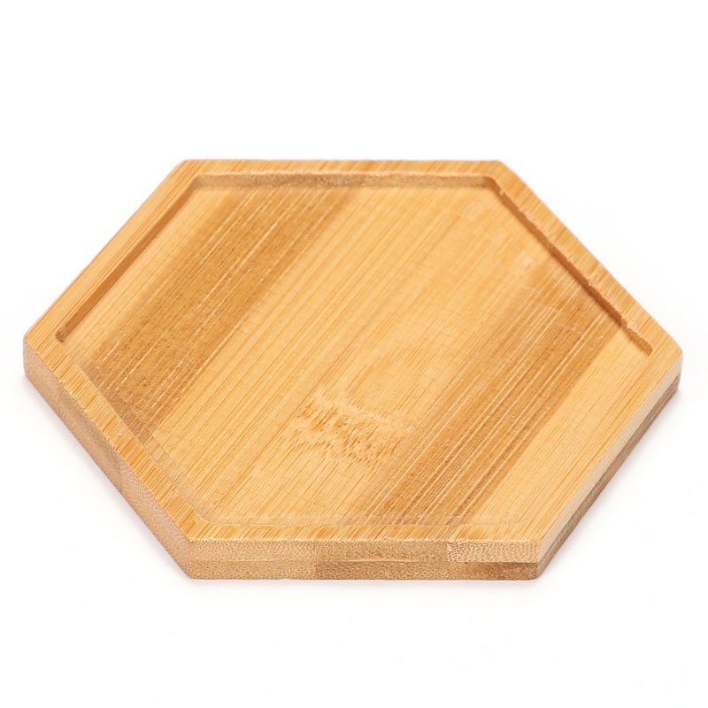 Fleshy Flower Pot Bamboo Tray Mosaic DIY Bamboo Pad Embryo Shaped Bamboo Base Holder Coaster Cross-border Tray Base