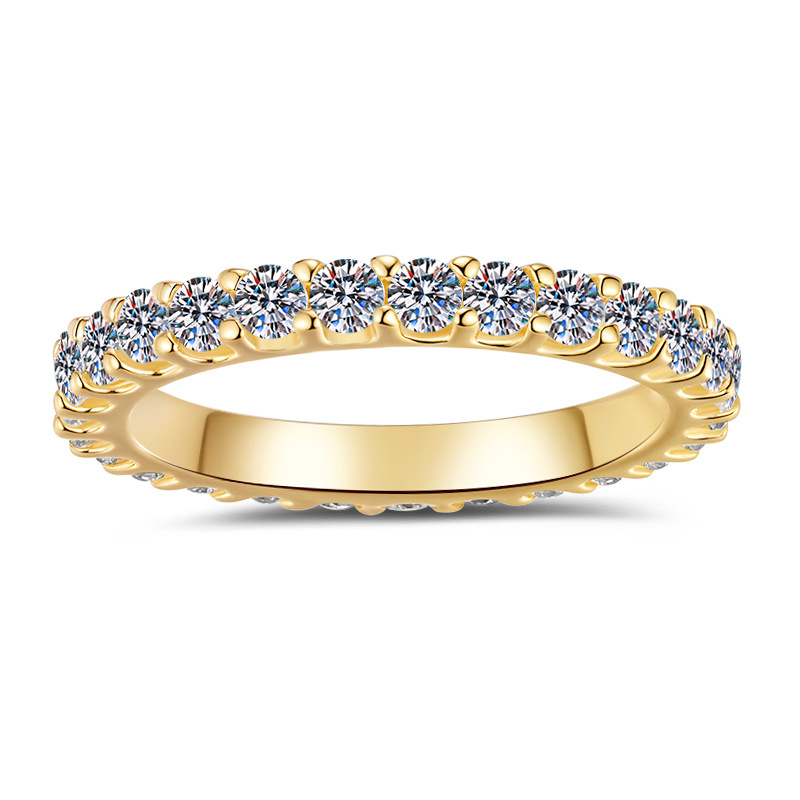 Кросс-борд горячая продажа Gra полный моиссанит полный ряд кольцо в стиле Ins модное S925 стерлинговое серебро оптовая фабрика