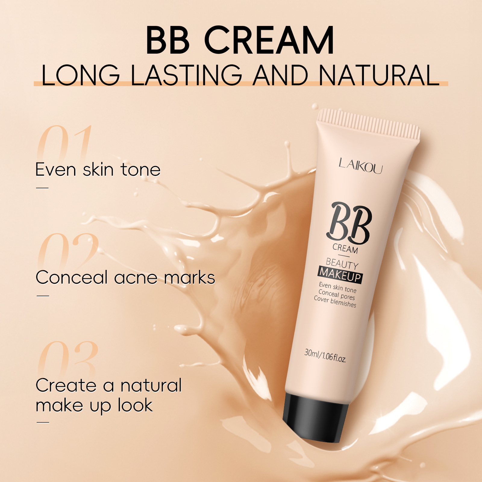 LAIKOU 9-color BB cream 30g (hose) moisturizing makeup cosmetics factory wholesale