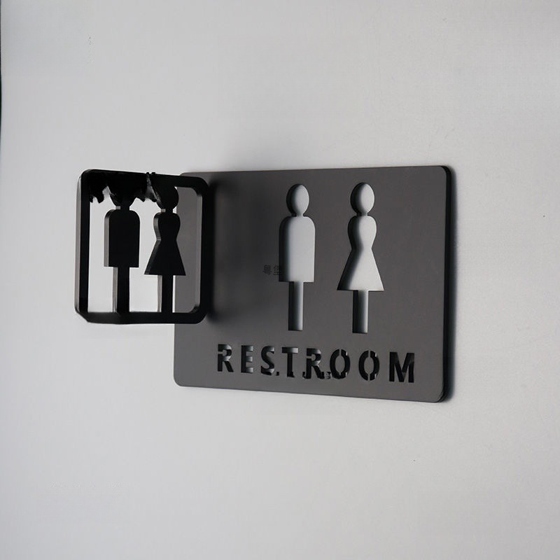 Wholesale Restroom Signs for Men and Women, Restroom Bathroom Creative Signs, Signboards, Side-Mounted Signs