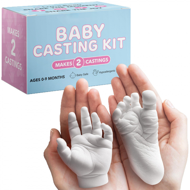 Cross-Border New Baby Footprint and Handmade Casting Kit Baby Shower Newborn Milestone Souvenir Set
