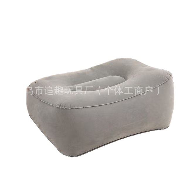 Flocked Inflatable Pillow Foot Pad Stool Foot Rest Foot Pad Foot Stool Travel Air Cushion Car Stool Car Pillow Portable