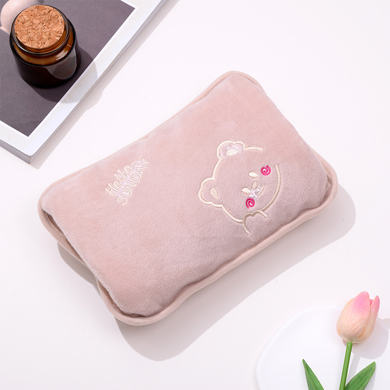 Cross-Border Gift Hot Water Bottle Rechargeable Explosion-Proof Automatic Power-Off Plush Belly Warmer Baby Cartoon Cute Hand Warmer Bag