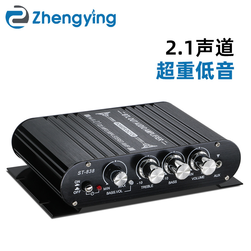 Популярный усилитель St-838 12V для автомобиля и дома 2.1 канала с супер басом
