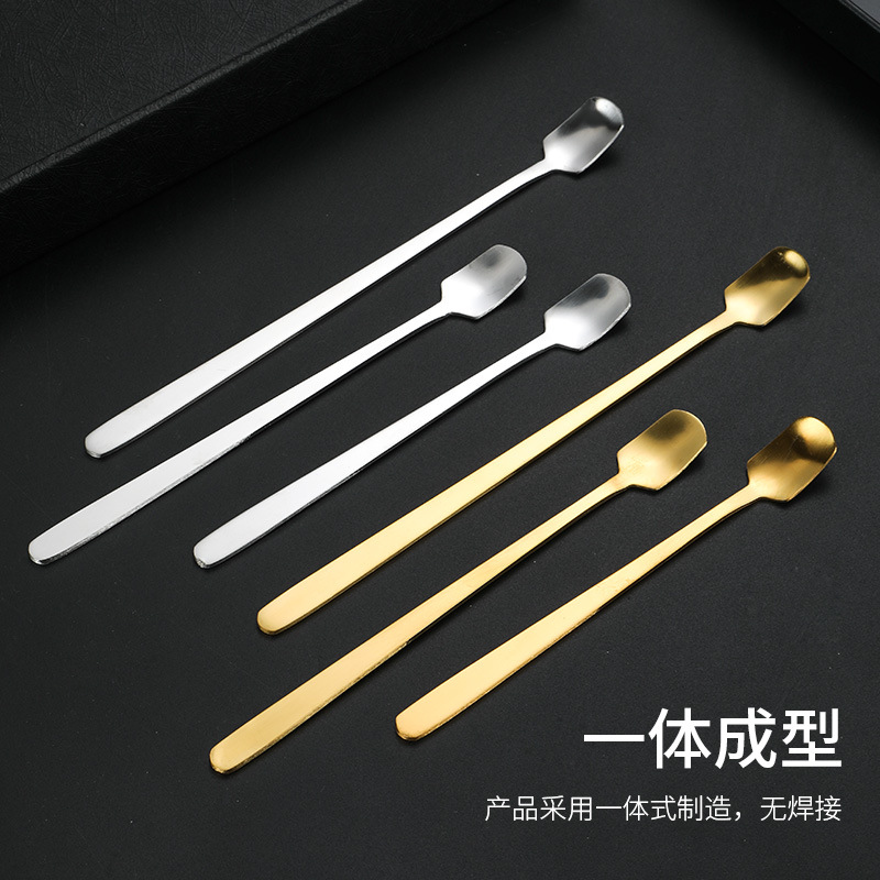 Квадратная ложка из нержавеющей стали золотая кофейная смешивающая ложка медицинская ложка ледяная ложка медовая ложка маркировка стакана чайная ложка