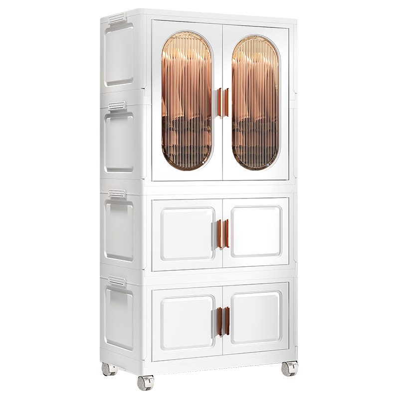 Installation-Free Simple Wardrobe Household Clothes Storage Cabinet Bedroom Rental House Foldable Children's Storage Wardrobe