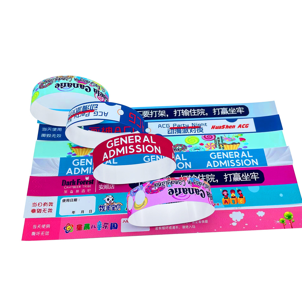 Factory direct spot disposable bracelet children's playground tickets bracelet naughty Fort DuPont paper wristband