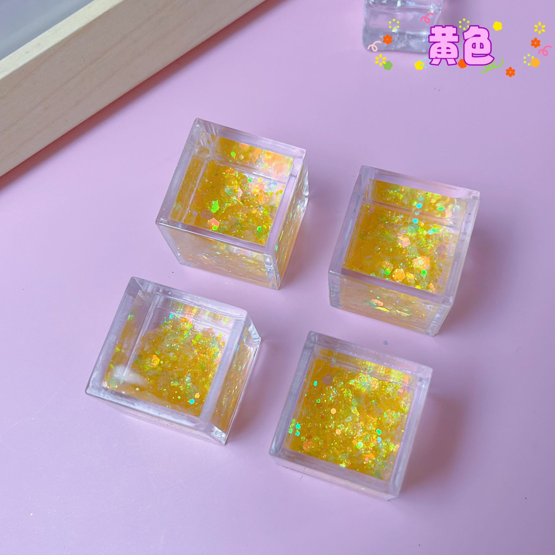 Creative Quicksand Goo Card Small Ice Cube DIY Oil Quicksand Card Brick Cream Glue Splicing Goo Plate Ornament Tiktok Trending Item