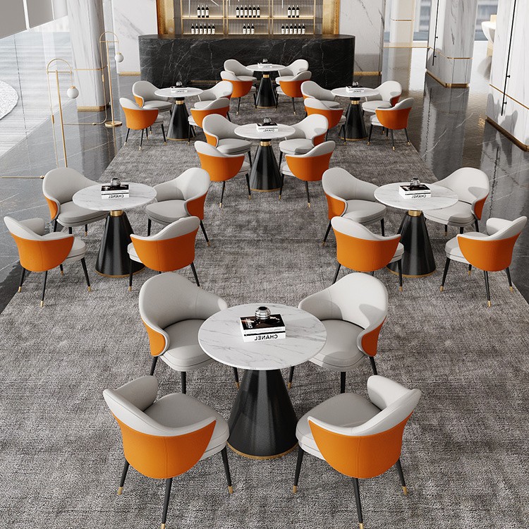 Creative Slate Reception Negotiation Table and Chair Combination Reception Consultation Negotiation Small Round Table Rest Area Store Business Table and Chairs
