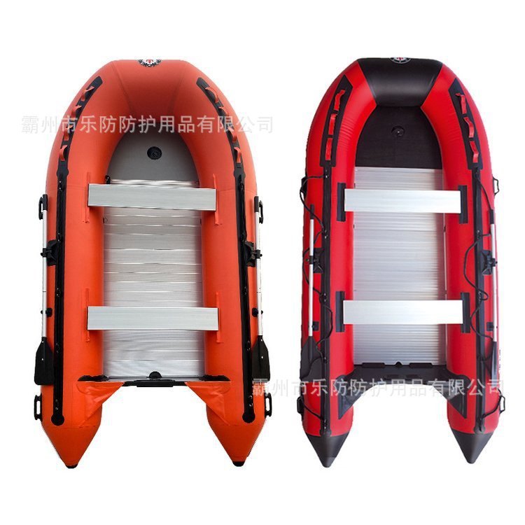 Inflatable Rubber Boat 4.3m Rescue Kayak Aluminum Alloy Bottom Rescue Patrol Boat Water Rescue Hovercraft