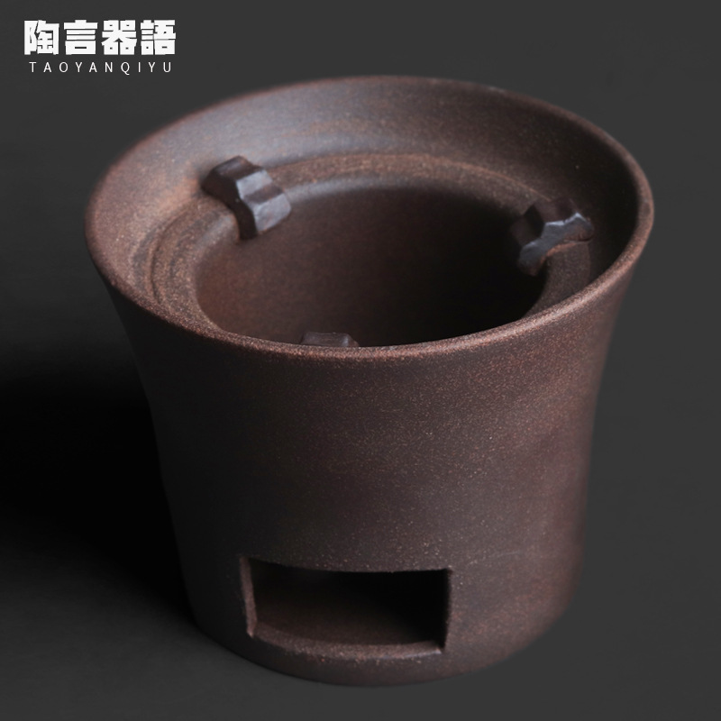 Винтажная грубая керамическая угольная печь, печь для китайского чайного ритуала, традиционный угольный чайник для кипячения воды, одиночная печь
