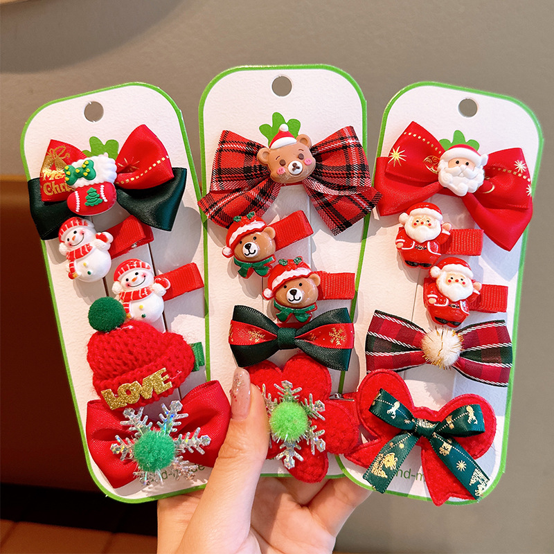Christmas Kidsren's Hairpin Plush Hairpin Cute Bangs Side Clip Santa Claus Duckbill Clip Little Girl Hair Accessories