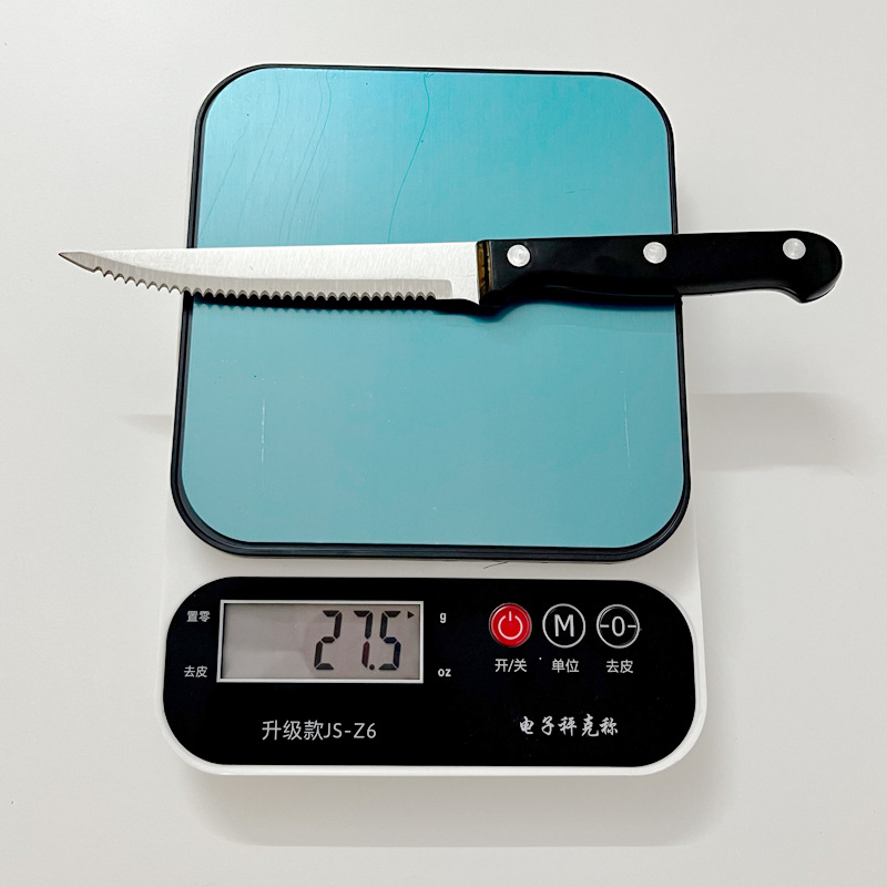 Hot-selling Serrated Steak Knife Stainless Steel Steak Cutting Knife Hotel Western Restaurant Special Food Supply Knife Plastic Handle