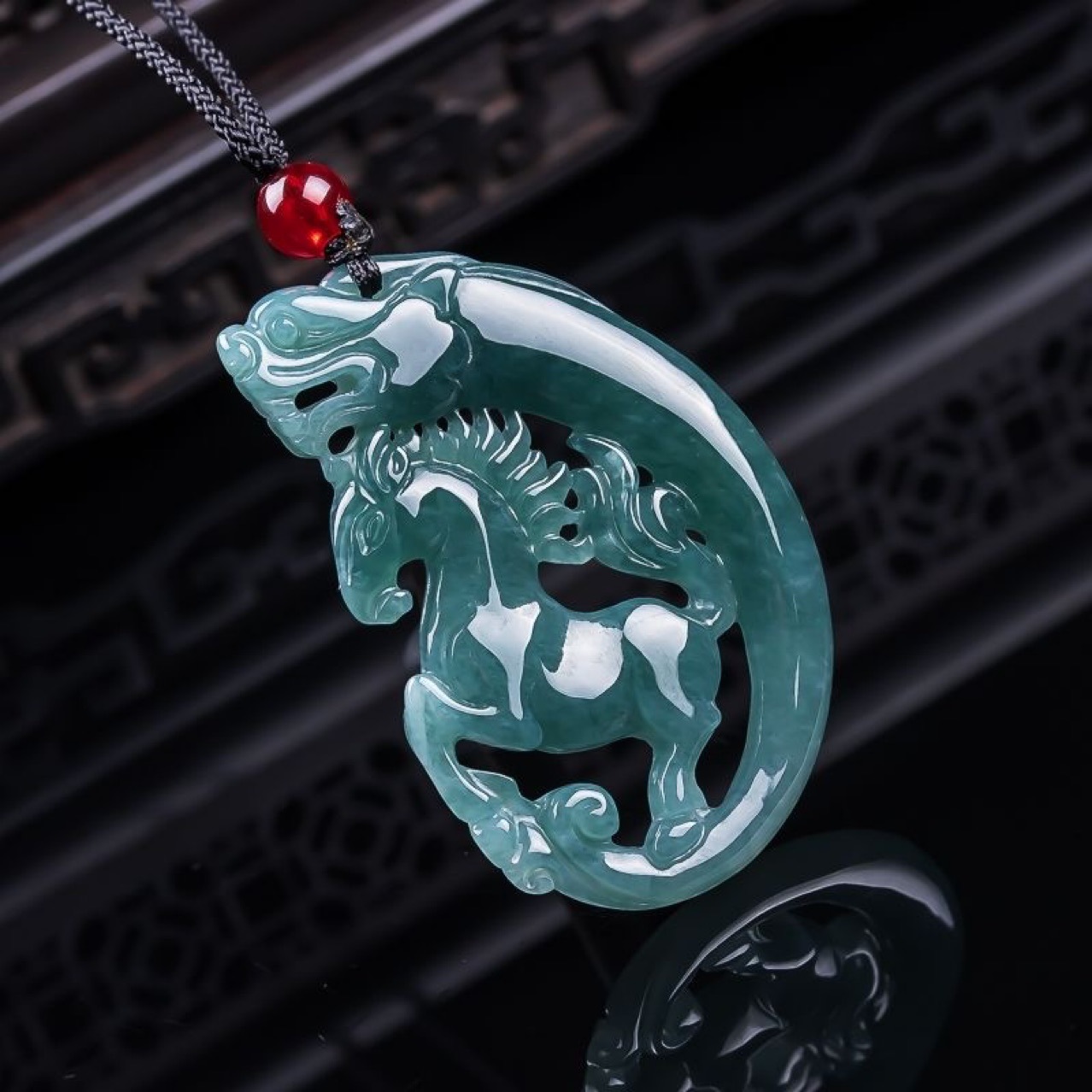 Natural Jade A-Grade Jade Pendant Horse Brand Pendant Ice Jade Men's and Women's Pendant Jewelry Jade Jade Pendant Wholesale