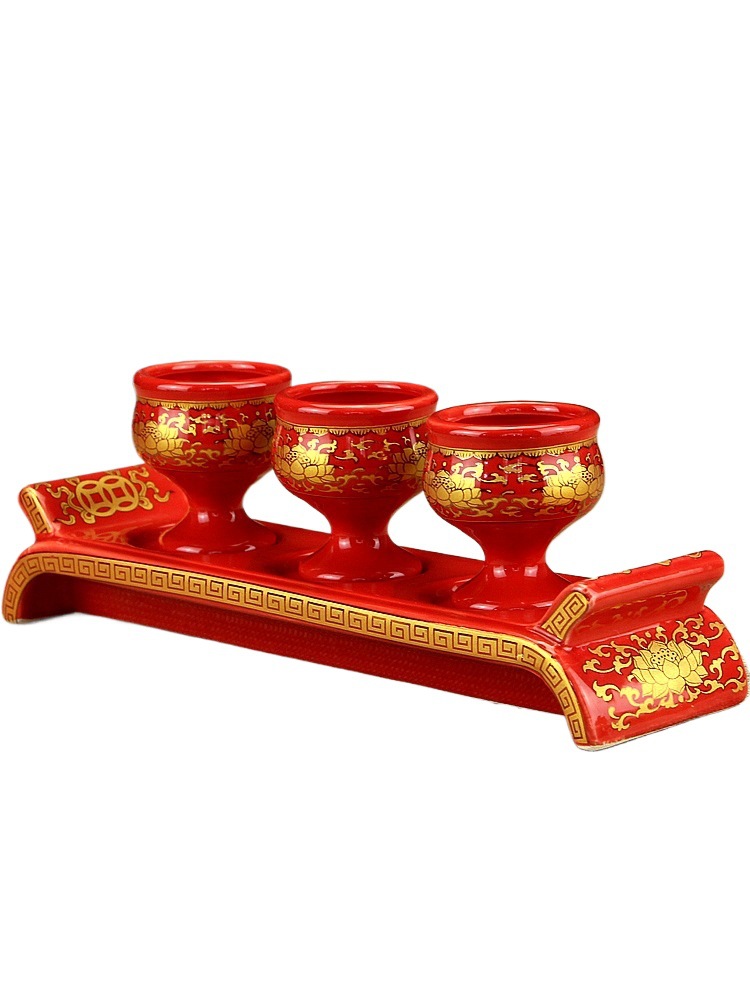 Ceramic Offering Cup, Fairy Wine Cup, God of Wealth Water Cup, Guanyin Lotus Water Supply Cup, God of Wealth Special Cup, Three Cups