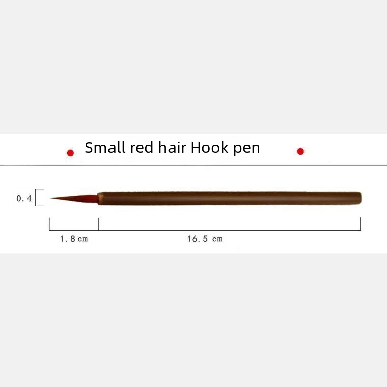 Small red hair hook writing brush Chinese painting thin gold calligraphy student small regular script fine pen leaf band drawing edge warp Hook pen