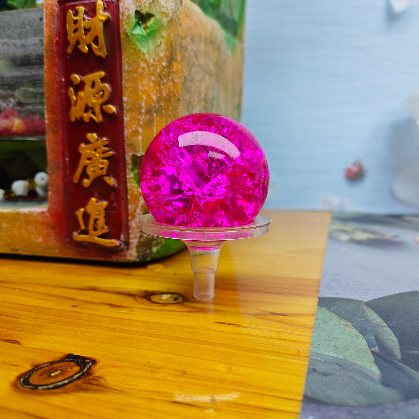 5cm Painted Colorful Crackle Ball Flowing Water Rockery Bonsai Fish Tank Decoration Treasure Digging Live Source Direct Supply Chain