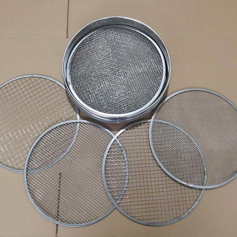 Garden Gardening Sieve 304 Stainless Steel with 6 Replaceable Sieve Mesh Panels, Detachable Soil Sieve, Diameter 30cm Soil Sieve